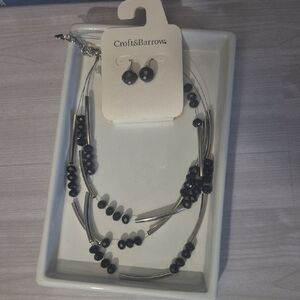 Croft & Barrow Silver Necklace with Black Accents
